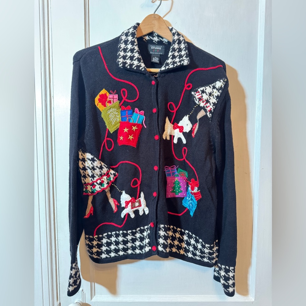 Vintage Holiday Sweater Studio Joy XL 90s Y2K tacky Christmas Womens